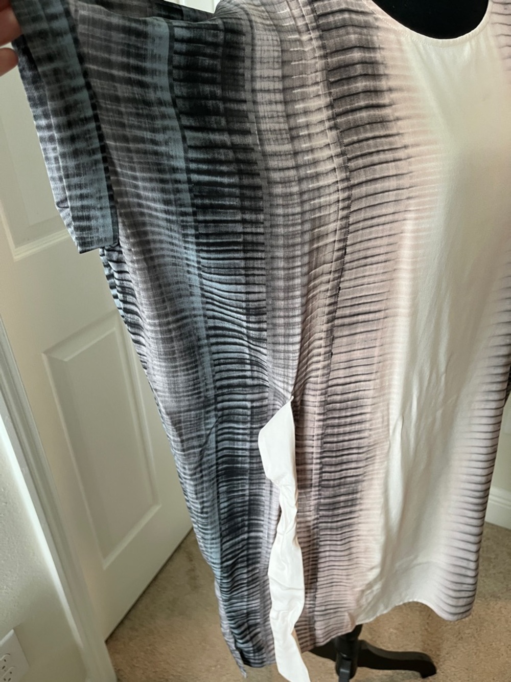 AllSaints Silk Pink and Gray Ombre Stripe Tunic Dress - Picture 4 of 12